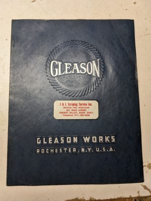 Gleason Operator Instrction Manual 1929 Shop Tool 6 11 18” Clapper Blocks