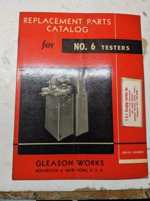 Gleason Replacement Service Parts Book List Catalog Manual #6 Testers