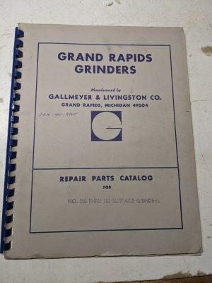 Grand Rapids Grinders Service Repair Parts List Manual Catalog #350-386 Surface