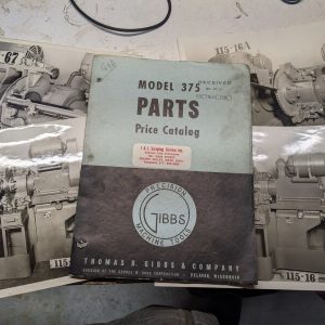 Thomas Gibbs Service Parts List Book Manual Catalog Model 375 & Photos 1949 Shop