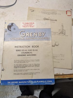 Grenby Operator Service Manual Part List Book Catalog Eg Ig 103 Grinding Machine