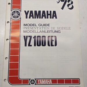 Yamaha Model Guide Presentation Manual Yz100(E) 1978 Specs Changes Dealership Fr