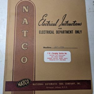 Natco Automatic Tool Electrical Instruction Manual Service H5-1172 Drill Tap