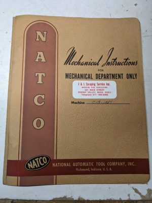 Natco Automatic Tool Mechanical Operation Manual Service C12 C13 Drill Tap