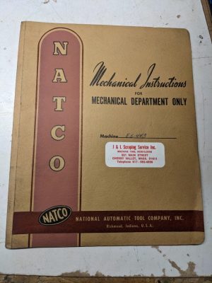 Natco Automatic Tool Mechanical Operation Manual Service E5 Drill Step