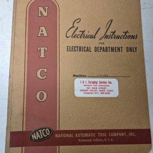 Natco Automatic Tool Electrical Instruction Manual Service E5 Drill Step