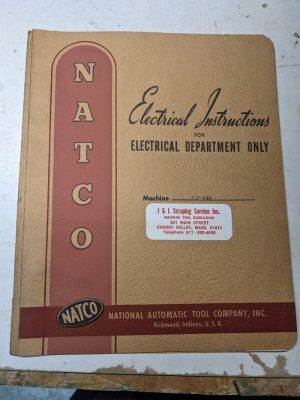 Natco Automatic Tool Electrical Instruction Manual Service E5 Drill Step