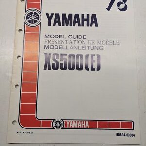 Yamaha Model Guide Presentation Manual Xs500(E) 1978 Specs Changes Dealership Fr