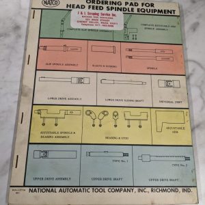 Natco Ordering Pad For Head Feed Spindle Equipment Dealer Part Ordering Stubs