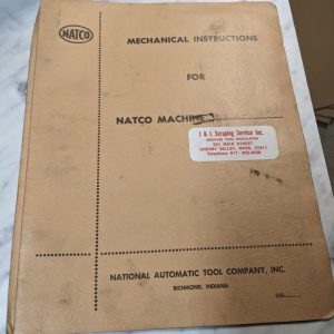 Natco Mechanical Instruction Service Manual B3B-417 Holesteel Machine Shop Book