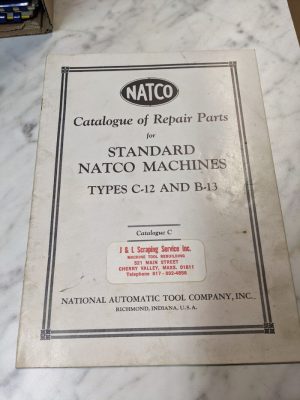 Natco Catalogue Repair Parts List Book Manual Standard Machines C-12 B-13 Type