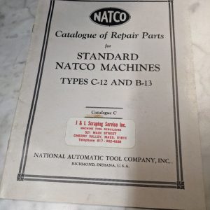Natco Catalogue C Service Repair Parts List Book Manual Machines C-12 B-13 Type