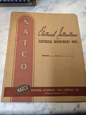 Natco Electrical Instruction Manual H6-956 Drill Tap Machine 1953 Shop Tool Room