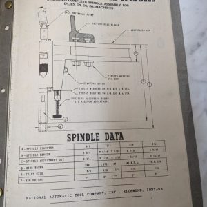 Natco Estimating Standards Adjustable Spindles D5 E5 G5 D6 G6 Machines 1948