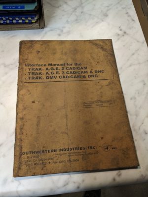 Swi Southwestern Interface Service Manual Trak A.G.E. 2 3 Cad/Cam Qmv Dnx 1999