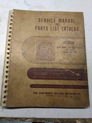 Cincinnati Milling Machine Service Manual Parts List Book Catalog Ld #2 3 4 5 6