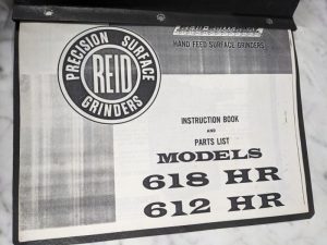 Reid Surface Grinder Operator Service Manual Parts List Book 618 612 Hr Copy