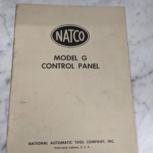 Natco Model G Unit Control Panel 1948 Operator Service Manual Parts List
