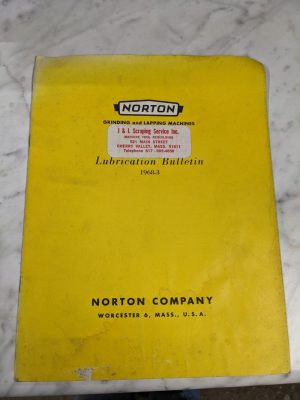 Norton Grinding Lapping Machines Lubrication Bulletin 1968-3 Shop Tool Book