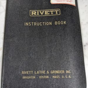Rivett Operator Service Manual Parts List Book Catalog 112 Surface Grinder