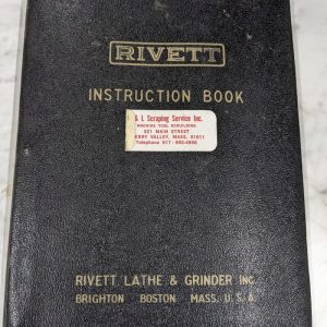 Rivett Operator Service Manual Parts List Book Sales Cabinet Turret Lathe 918S