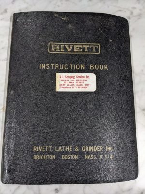 Rivett Operator Service Manual Parts List Book Sales Cabinet Turret Lathe 918S