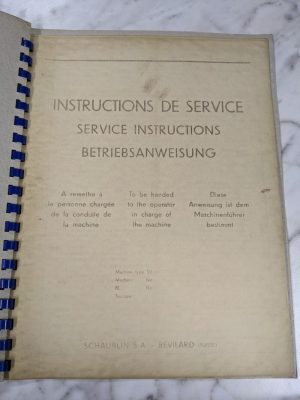 Shaublin Operator Instruction Service Manual 120 Lathe On Cabinet Machine Tool
