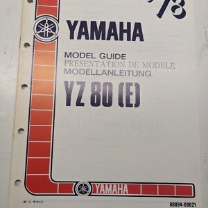 Yamaha Model Guide Presentation Manual Yz80(E) 1978 Specs Changes Dealership Fr