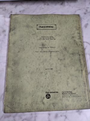 Pratt Whitney Instruction Service Manual Wolverine Cub 1982 W/ Auto-Shift Box