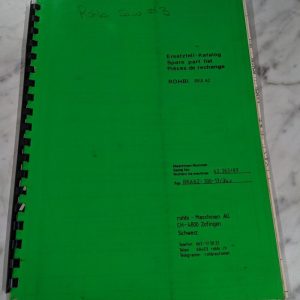 Rohbi Machine Service Parts List Book Manual Catalog Rka 62 1987 Shop Tool Saw