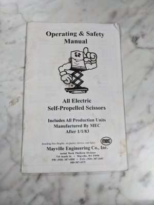 Mec Mayville Operating Safety Manual Electric Self Propelled Scissors 1983