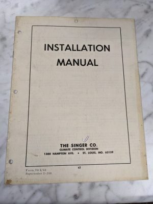 Singer Installation Manual Climate Control 1968 Oil Burner Heating Plant