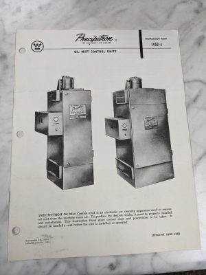 Precipitron Air Cleaner Oil Mist Control Unit 1968 Instruction Service Manual