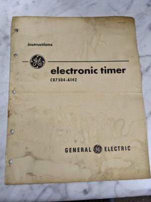 General Electric Electronic Timoer Cr7504-A142 Operator Service Manual 1951