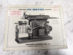 Rockford Hy-Service Shaper Machine Sales Brochure Features Specifications