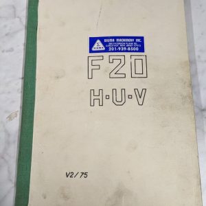 Tos Olomouc F20 H-U-V V2 1975 Milling Machine Service Parts List Manual Catalog