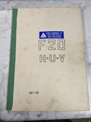 Tos Olomouc F20 H-U-V V2 1975 Milling Machine Service Parts List Manual Catalog