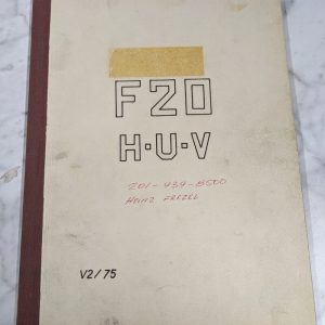 Tos Olomouc F20 H-U-V V2 1975 Milling Machine Operator Service Manual Book