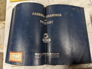 Goss Deleeuw Assembly Drawing Serivce Part List Manual 1-2-3 Mach 7 Spindle Bd