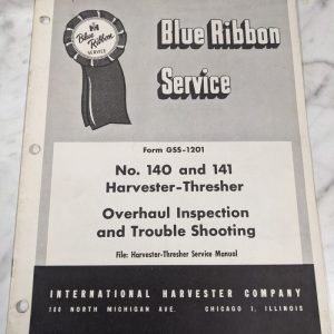 International Harvester Service Manual 140 141 Thresher Overhaul Inspection Ts