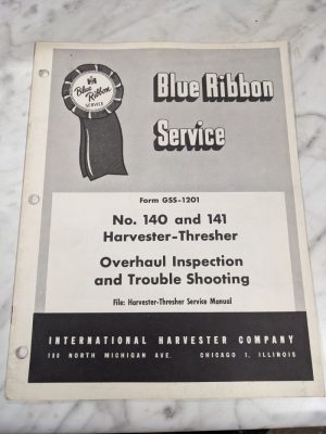 International Harvester Service Manual 140 141 Thresher Overhaul Inspection Ts