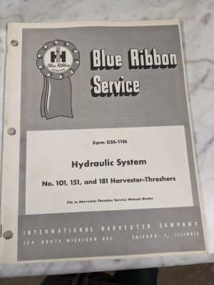 Ih International Harvester Service Manual 101 151 181 Thresher Hydraulic System