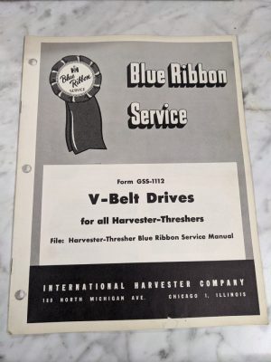 Ih International Harvester Blue Ribbon Service Manual V-Belt Drives Threshers