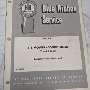 Ih International Harvester Service Manual #816 Mower Conditioner Overhaul 1374