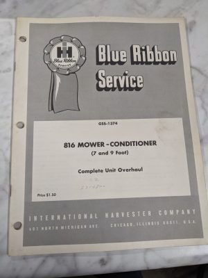 Ih International Harvester Service Manual #816 Mower Conditioner Overhaul 1374