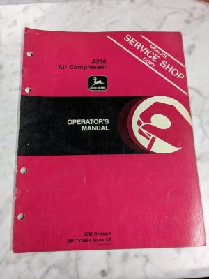 Jd John Deere Service Shop Operator Manual A250 Air Compressor Om-Ty3864 C8