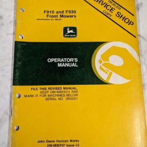 Jd John Deere Service Shop Operator Manual F910 F930 Front Mower Om-M90757 L5
