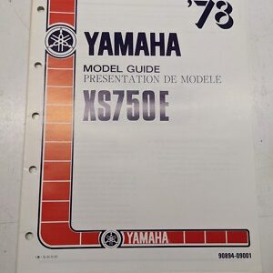 Yamaha Model Guide Presentation Manual Xs750E 1977 Specs Changes Motorcycle Fr