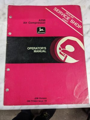 Jd John Deere Service Shop Operator Manual A250 Air Compressors Om-Ty3864 C8