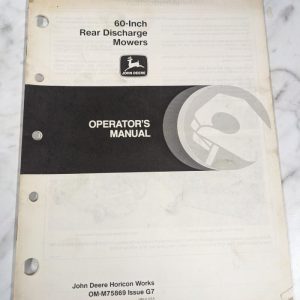 Jd John Deere Service Operator Manual 60” Rear Discharge Mowers Om-M75869 G7
